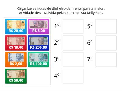 QUAL NOTA DE DINHEIRO VEM PRIMEIRO?