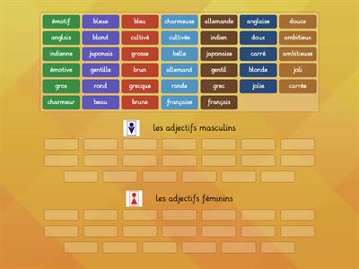 Les adjectifs masculin/féminin