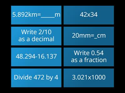 Maths starter