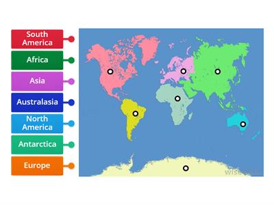 World Map - Continents