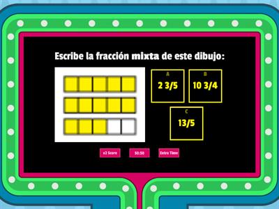 Fracciones  mixtas y números naturales