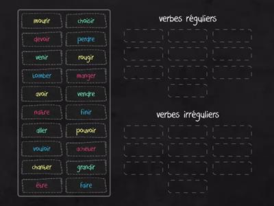 Verbes réguliers et irréguliers