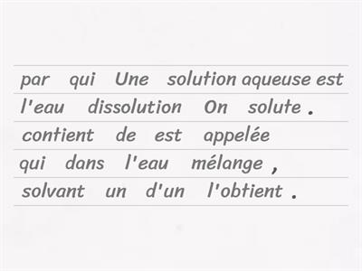 Les solutions aqueuses