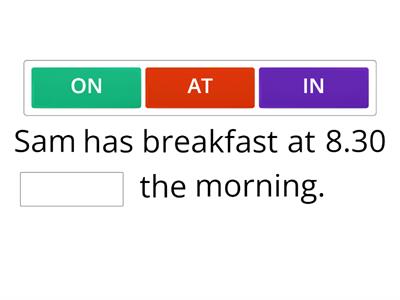 B JUNIOR LESSON 23 prepositions of time - IN, ON, AT