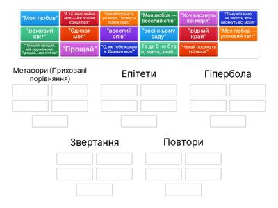 «Моя любов…» Художні засоби
