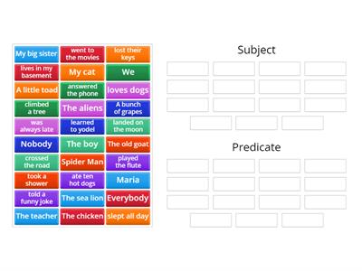 Subjects and Predicates