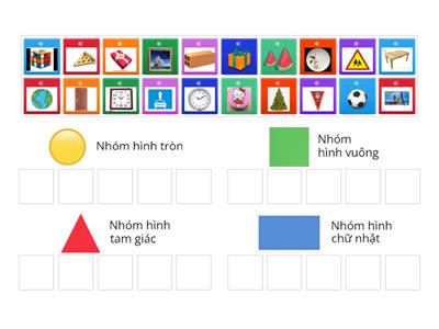 trò chơi: Phân loại các đồ vật theo hình dạng - Nhóm C2, B2, A2 - MN Bản Qua