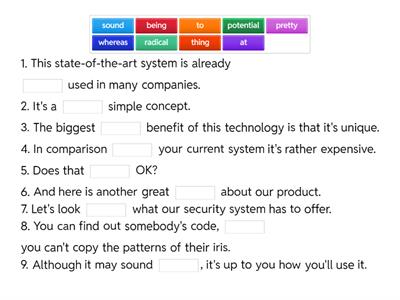 BR B2 4.2 BC Presenting a product or service. Key expressions Vocabulary2