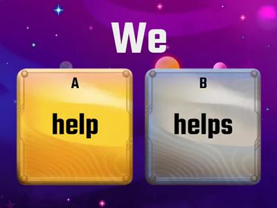 Present simple spelling -s ending, Rainbow 3