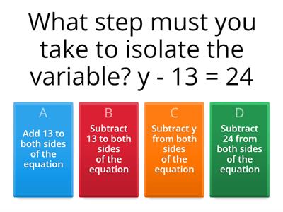 Solve One-Step Equations