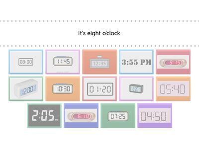 Time- match the time