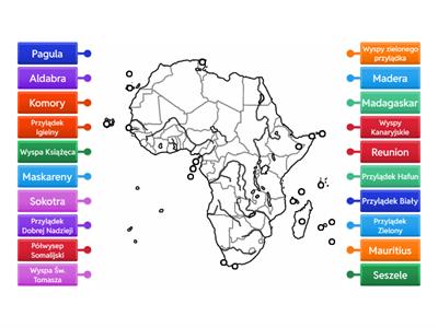 Afryka wyspy, Przylądki i Półwyspy