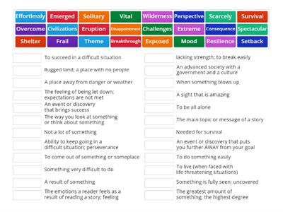 Module 2: Extreme Settings - Vocabulary