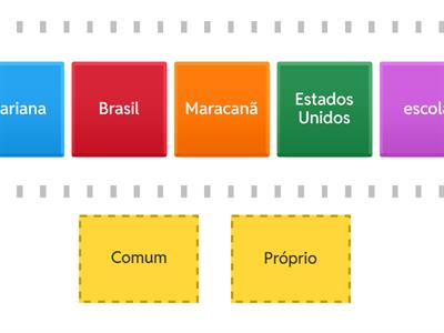 substantivo próprio e substantivo comum