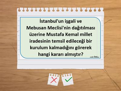 Ersin TURHAN ile İNKILAP 2.ünt Milli Mücadele Hazırlık Evresi-5 TBMM-1