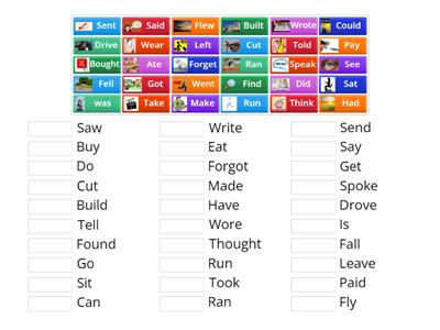 Irregular verbs in past (YAQR)