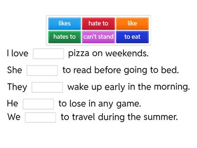 Likes and dislikes A1.2
