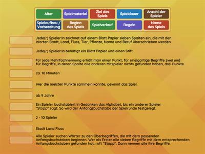 Spielanleitung Stadt Land Fluss