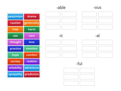 Adjective formation