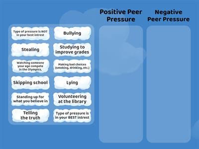 Positive vs. Negative Peer Pressure Sort