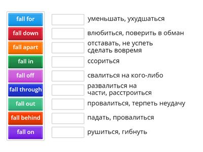 Фразовый глагол Fall