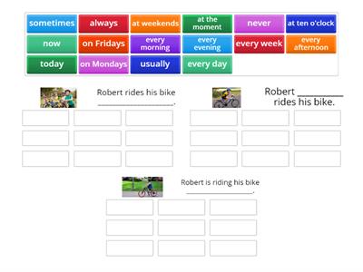 A1 Time phrases - Present simple and continuous 
