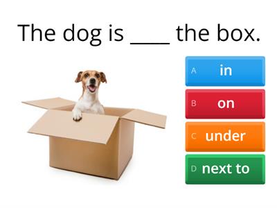 in \ on \ under \ next to