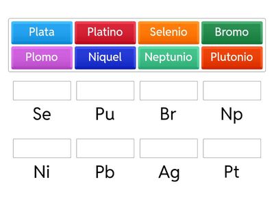 Relacionar columnas-elementos químicos 
