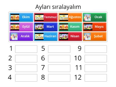 ŞANSEL ÖĞRETMEN -ÖZEL EĞİTİM-DİSLEKSi Ayları Sıralayalım