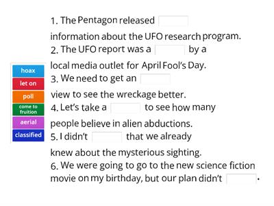 Aliens and UFOs - Vocab