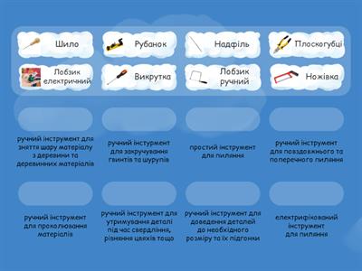 Інструменти та приладдя для обробки деревинних матеріалів