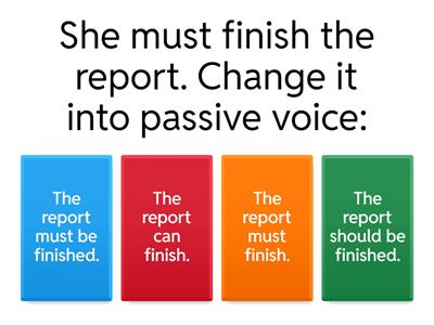Passive Voice with Modals Quiz