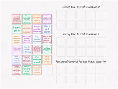 Sorting TRF Questions