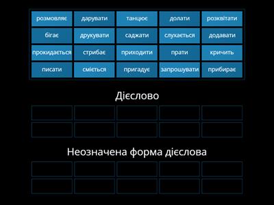 Дієслово/ неозначена форма дієслова 