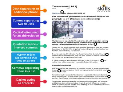 Thundersnow: L1-L2 Functional English using punctuation for understanding - Skillsworkshop