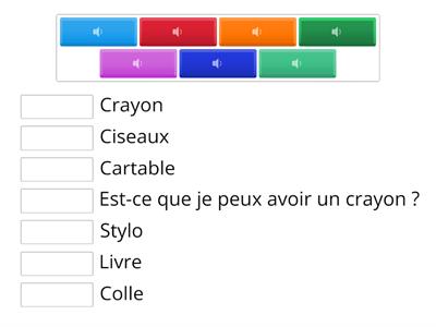 Le matériel scolaire en anglais - à l'oral - CE1