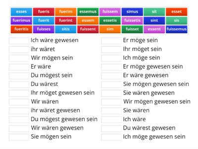 esse: Formen im Konjunktiv 