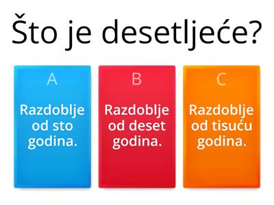 Stoljeće i tisućljeće, 3. razred