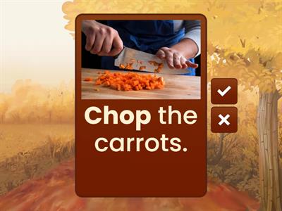 Follow a recipe: Instructions flashcards