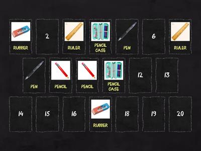 SCHOOL OBJECTS MEMORY GAME