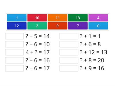 ESOL Numbers up to 20 addition