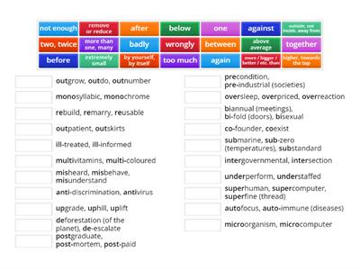 Prefixes (Advanced English File)