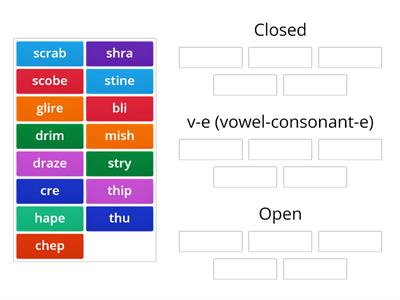 5.1 Sort the nonsense Syllable Types (Wilson)