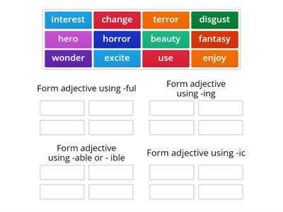 Form adjective  Spotlight 6 Module 4