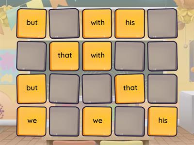 High frequency words set 3 matching