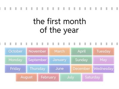 Months and days of the week