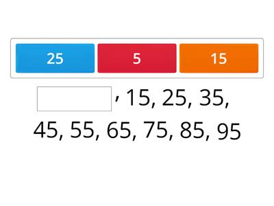 Skip Counting by 10's (5 to 95)