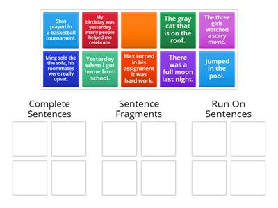 Sentences, fragments and run-ons