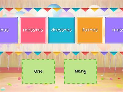 Morphology: Suffix "es" Words