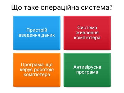 Тест на тему: Операційні системи